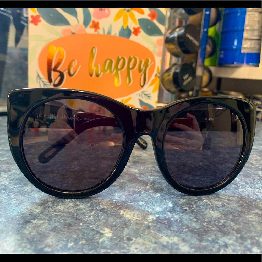 Super sexy rounded cat-eyed RAEN black sunglasses